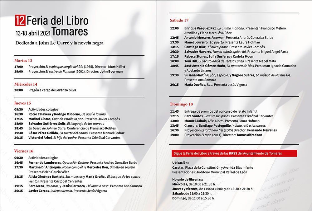 feria libro tomares programa 2021