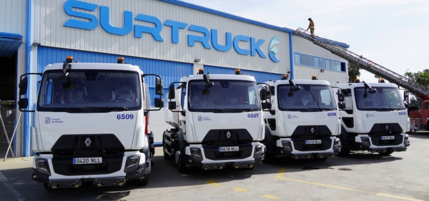 Surtruck culmina la entrega los nuevos vehículos de limpieza viaria para Málaga con tecnología de bajo consumo de agua