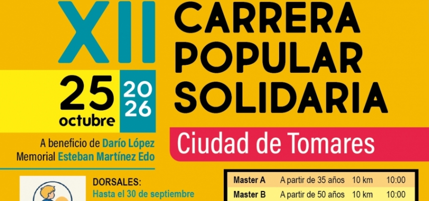 Tomares correrá el domingo 25 de octubre por “un guerrero llamado Darío” ¡Ayudemos a Darío! ¡Últimos dorsales!