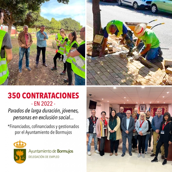 Bormujos cierra el a&ntilde;o 2022 con 350 nuevas contrataciones a trav&eacute;s del Ayuntamiento