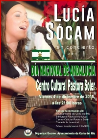 Coria del Río cierra la conmemoración del Día Nacional de Andalucía con un concierto de Lucía Sócam