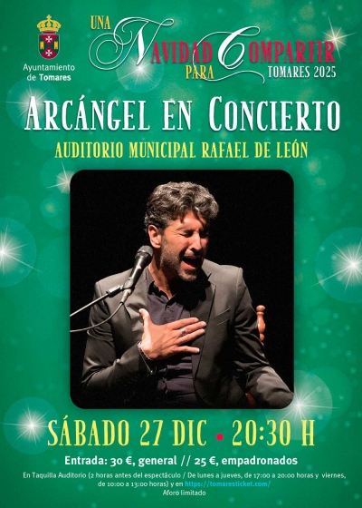 Arcángel llenará del mejor cante flamenco este sábado, 27 de diciembre, el Auditorio de Tomares