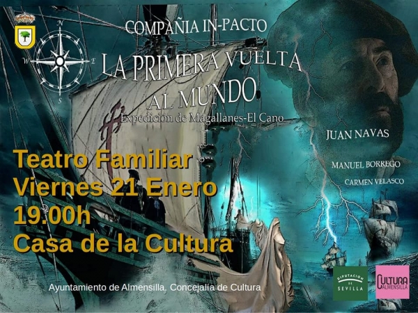 Llega a Almensilla 'La primera vuelta al mundo', una obra teatral para todos los p&uacute;blicos