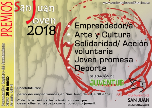 Juventud convoca los Premios San Juan Joven 2018