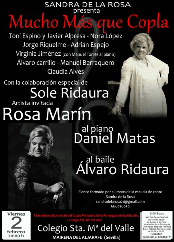 Llega a Mairena del Aljarafe el X Festival solidario: &ldquo;Mucho m&aacute;s que copla&rdquo;