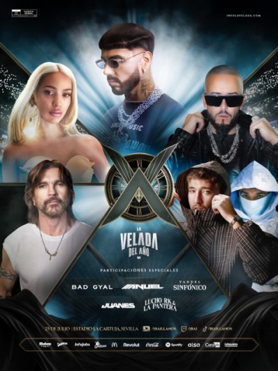 Bad Gyal, Juanes, Yandel, Lucho RK y La Pantera y el regreso de Anuel AA pondrán la nota musical al sábado 25 de julio en el Estadio La Cartuja