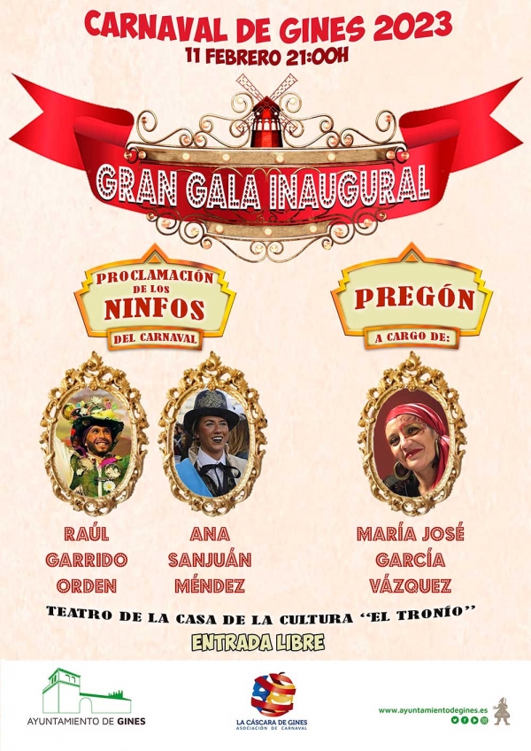 Este sábado, 11 de febrero, comienza el Carnaval de Gines 2023 con la Gala Inaugural