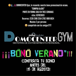 Domocenter Gym ofrece este verano 6 sesiones con biotraje por 50&euro;