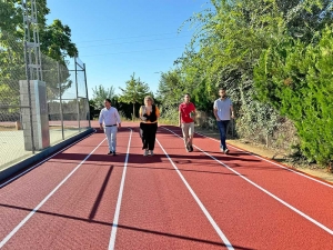 Visita a las obras de la pista de atletismo del Polideportivo Municipal de Bollullos de la Mitaci&oacute;n