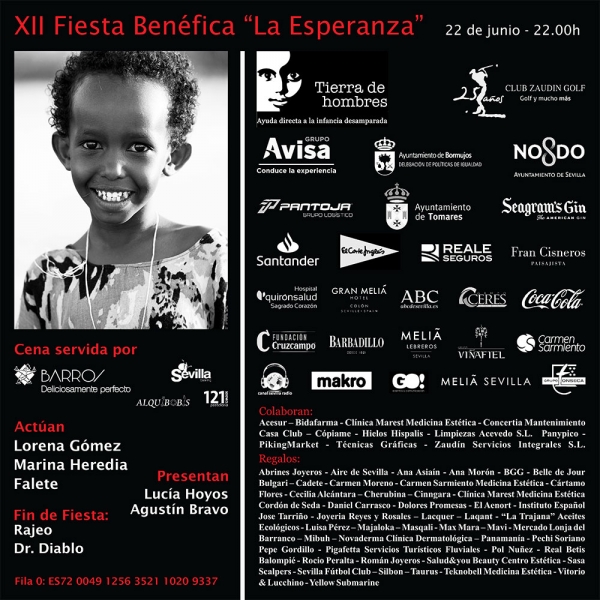 Tierra de hombres celebra el viernes 22 la XII edición de la "Fiesta de la Esperanza" para ayudar a la infancia más necesitada