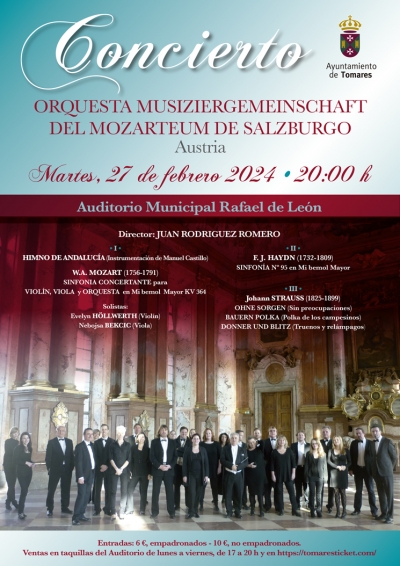 La m&uacute;sica vienesa llega a Tomares de la mano de la &ldquo;Musiziergemeinschaft del Mozarteum de Salzburgo&rdquo;