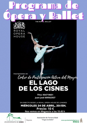 &lsquo;El lago de los cisnes&rsquo; llega a Gines en una pantalla gigante