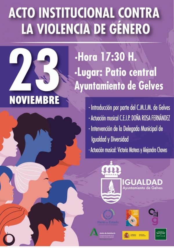 Gelves celebra el D&iacute;a Internacional de Eliminaci&oacute;n de la Violencia contra la Mujer el 23 de noviembre a en el patio central del ayuntamiento