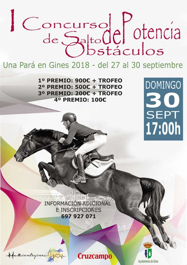 El I Concurso de Potencia de Salto de Obst&aacute;culos llega como una de las grandes novedades de la Par&aacute; de Gines