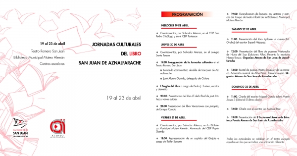 San Juan celebra unas Jornadas culturales con motivo del D&iacute;a del Libro