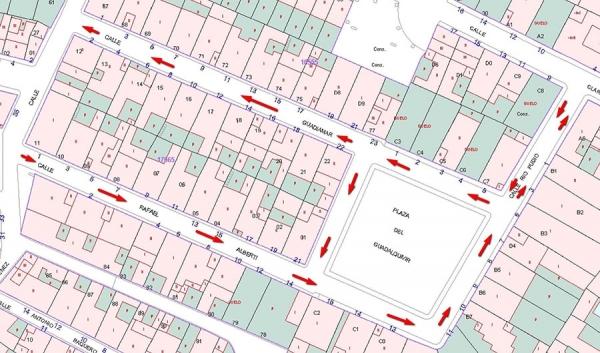 Nueva reordenaci&oacute;n del tr&aacute;fico en las calles Rafael Alberti, Guadiamar y Plaza del Guadalquivir