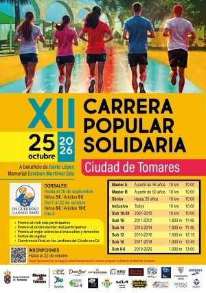 Tomares correr&aacute; el domingo 25 de octubre por "un guerrero llamado Dar&iacute;o"