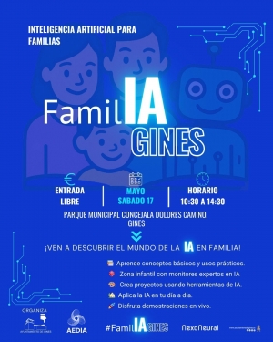 Gines acoge este s&aacute;bado  d&iacute;a 17 un evento pionero de Inteligencia Artificial para familias