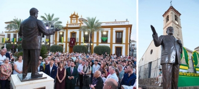 Gines rinde homenaje a &lsquo;El Mani&rsquo; con una estatua en su honor  en la Plaza de Espa&ntilde;a
