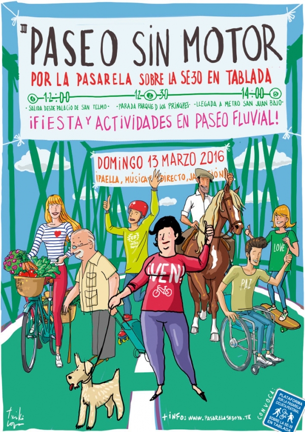 Tercera marcha en defensa de la pasarela que une el Aljarafe con Sevilla