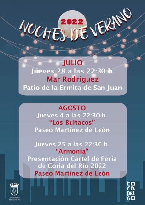 "Noches de verano" para amenizar las calles de Coria del R&iacute;o