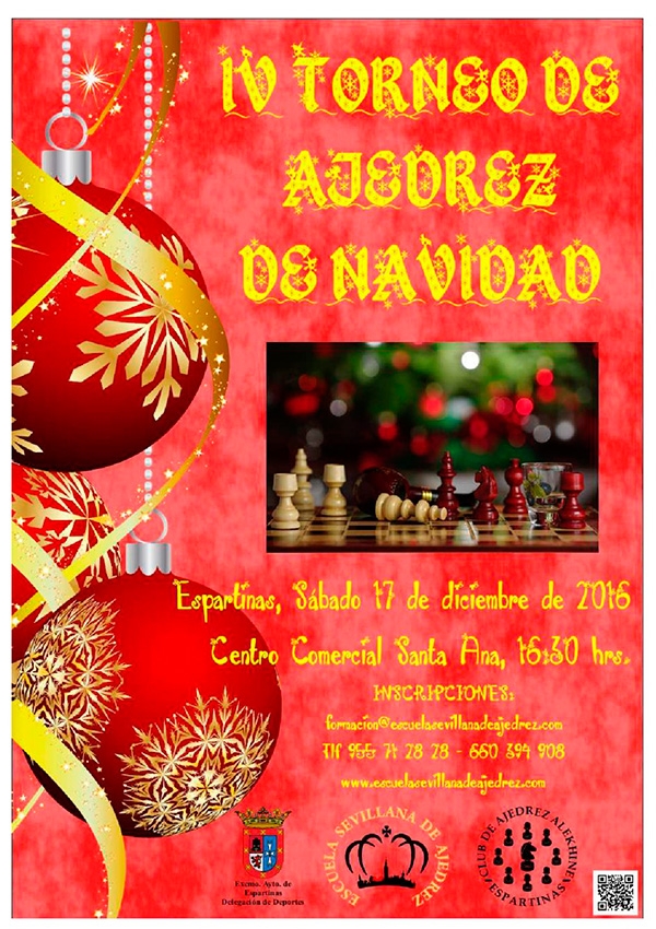 Llega el IV Torneo de Ajedrez de Navidad Villa de Espartinas