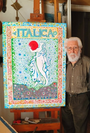 El pintor Juan Romero transmite a la Diputaci&oacute;n su "ilusi&oacute;n por formar parte del grupo de artistas sevillanos autores de carteles del Festival de It&aacute;lica"