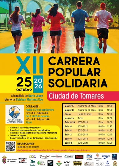 Tomares correr&aacute; el domingo 25 de octubre por &ldquo;un guerrero llamado Dar&iacute;o&rdquo; &iexcl;Ayudemos a Dar&iacute;o! &iexcl;&Uacute;ltimos dorsales!