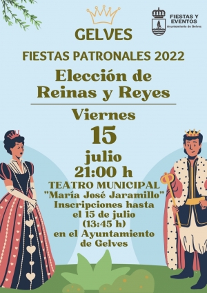 La elecci&oacute;n de Reinas y Reyes de las Fiestas Patronales de Gelves 2022 ser&aacute; el 15 de julio