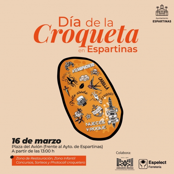 Espartinas celebra este s&aacute;bado su d&iacute;a de la croqueta con m&aacute;s de 20 propuestas de este manjar