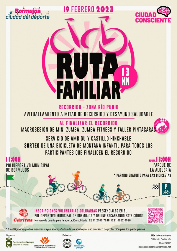 Bicicletas en familia, en una nueva cicloruta en Bormujos