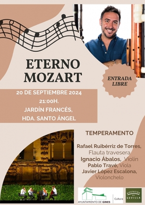 &lsquo;Eterno Mozart&rsquo; llega el viernes 20 de septiembre al Jard&iacute;n Franc&eacute;s del Molino de Gines