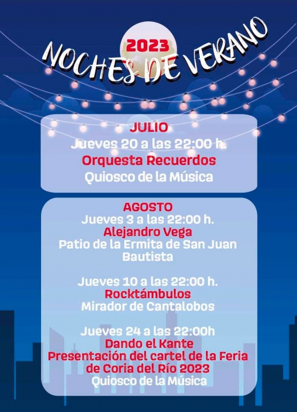 Arranca en Coria del R&iacute;o una nueva edici&oacute;n de las Noches de Verano