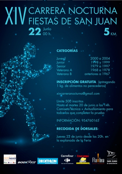 El pr&oacute;ximo 22 de junio se celebrar&aacute; la XIV Carrera Nocturna Fiestas de San Juan