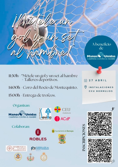 Bormujos acoger&aacute; el s&aacute;bado 27 de abril un Torneo Deportivo a beneficio de Manos Unidas
