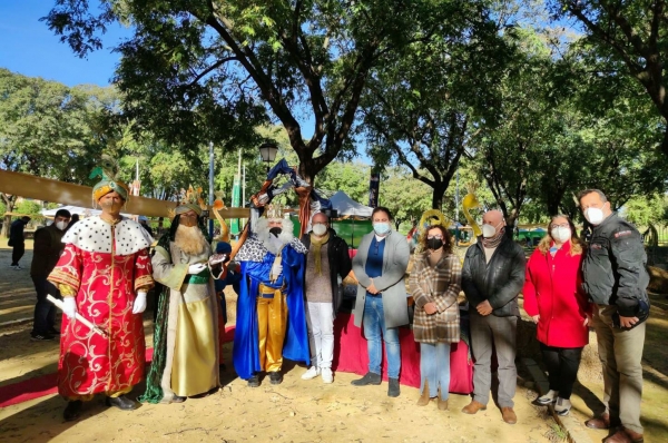Los Reyes Magos se instalan en su campamento de Bormujos