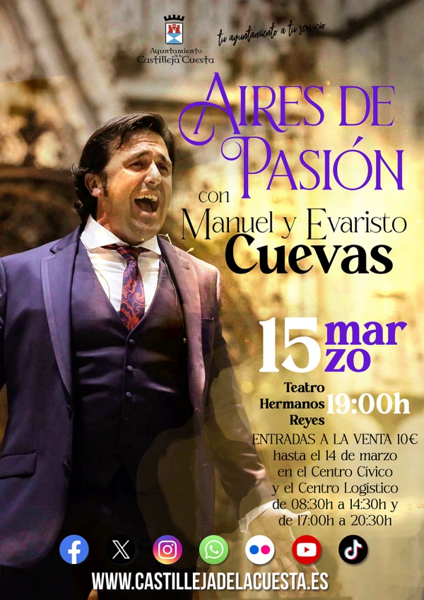 Llega a Castilleja el concierto 'Aires de Pasi&oacute;n', con Manuel y Evaristo Cuevas