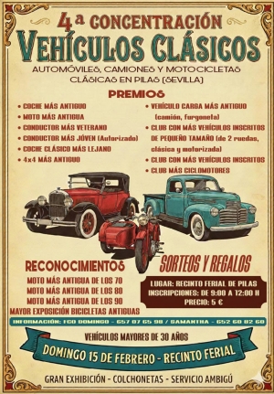 Pilas acoge la IV Concentraci&oacute;n de Veh&iacute;culos Cl&aacute;sicos &lsquo;Villa de Pilas&rsquo;