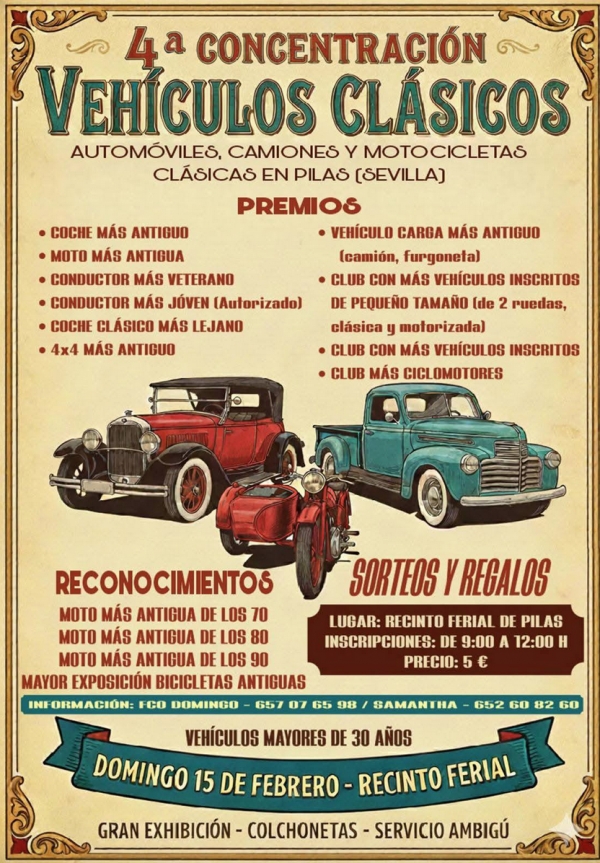 Pilas acoge la IV Concentraci&oacute;n de Veh&iacute;culos Cl&aacute;sicos &lsquo;Villa de Pilas&rsquo;