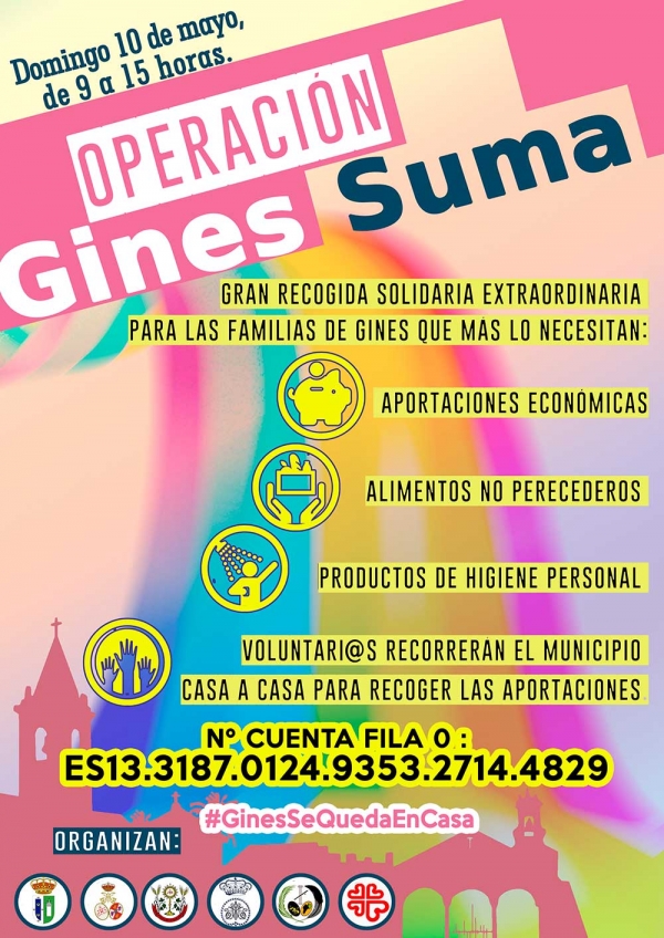 El domingo llega la 'Operaci&oacute;n  Gines Suma', una iniciativa solidaria para ayudar a las familias m&aacute;s afectadas por la crisis sanitaria